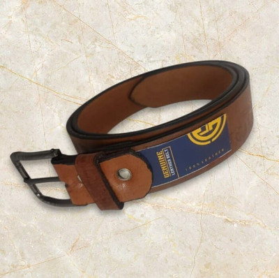 YULIA Men Casual, Evening, Formal, Party Brown Genuine Leather Belt