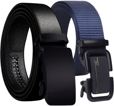 BPRIDE Men Blue, Black Artificial Leather, Nylon, Texas Leatherite Belt