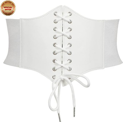 VELDTH Women Casual White Texas Leatherite Belt