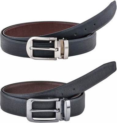Pacific Gold Men Formal Brown, Black Artificial Leather Belt