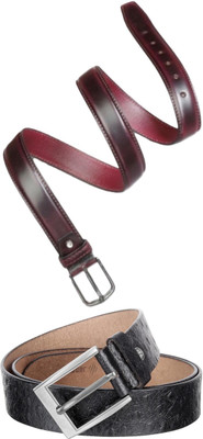 Jungler Men Evening, Party, Formal, Casual Brown, Black Genuine Leather Belt