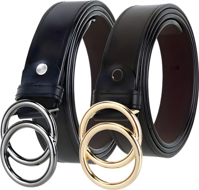 TPM Women Casual Black Artificial Leather Belt