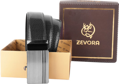 ZEVORA Men Casual, Party Black Genuine Leather Belt