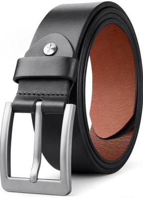 widlely Men Black Genuine Leather Belt