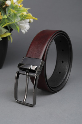 VAN HEUSEN Men Maroon Genuine Leather Belt