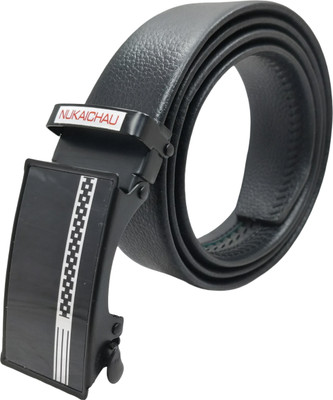 NUKAICHAU Men & Women Formal, Casual, Evening, Party Black Artificial Leather, Texas Leatherite Belt