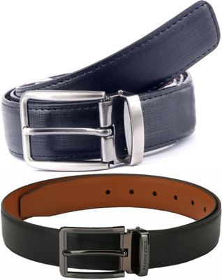 Pacific Gold Men Formal Black, Blue Artificial Leather Belt
