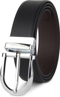 Elite Crafts Men Formal, Casual, Party, Evening Silver Genuine Leather Reversible Belt