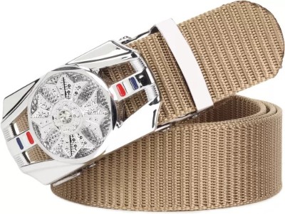 Niddleman Men Casual, Evening, Party Beige Nylon Belt