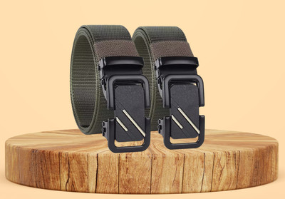 Micron Men Casual Green Nylon Belt