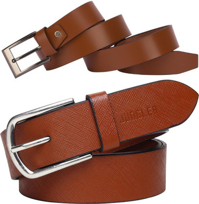 Jungler Men Evening, Party, Formal, Casual Brown, Tan Genuine Leather Belt