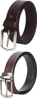 Jungler Men Evening, Party, Formal, Casual Brown, Brown, Black Genuine Leather Belt