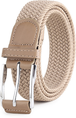 Roadster Men Casual, Evening, Formal, Party Beige Nylon Belt