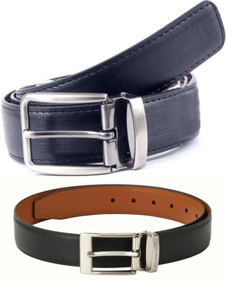 Pacific Gold Men Formal Tan, Black, Blue Artificial Leather Belt