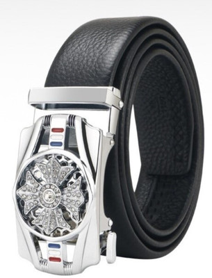 ZORO Men Formal, Casual, Party, Evening Black Artificial Leather, Texas Leatherite Belt