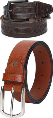 Jungler Men Evening, Party, Formal, Casual Brown, Tan Genuine Leather Belt