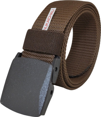 NUKAICHAU Men Casual, Evening, Party Brown Nylon Belt