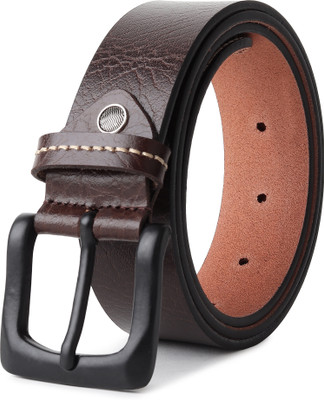 EXOCOETUS Men Formal Brown Genuine Leather Belt