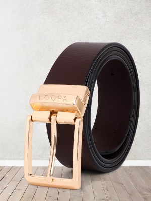 LOOPA Men Formal Brown Genuine Leather Belt