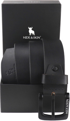 HIDE & SKIN Men Casual Black Genuine Leather Belt