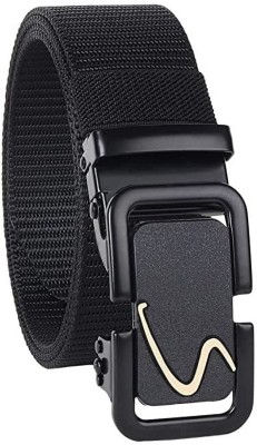 SMARTU Men Casual Black Nylon Belt