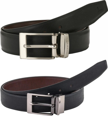 Pacific Gold Men Formal Brown, Black, Brown, Black Artificial Leather Belt