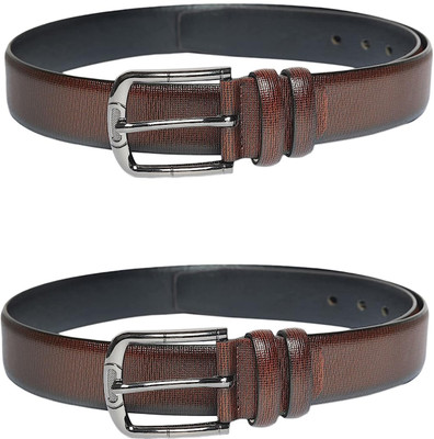 ZEVORA Men Evening, Casual, Formal, Party Brown Genuine Leather Belt