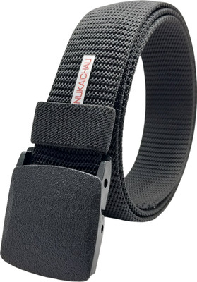 NUKAICHAU Men Casual, Evening, Party Black Nylon Belt