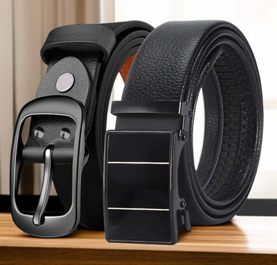 PROVOGUE Men Formal, Casual, Party, Evening Black Genuine Leather Belt
