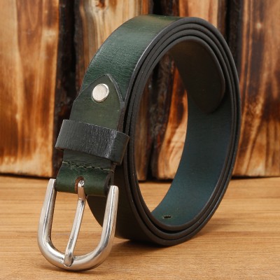 LOUIS STITCH Men Casual Green Genuine Leather Belt