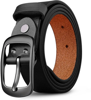 KAEZRI Men Casual, Evening, Formal, Party Black Genuine Leather Belt