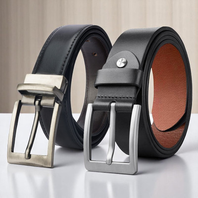 PROVOGUE Men Formal, Casual Black Genuine Leather Reversible Belt