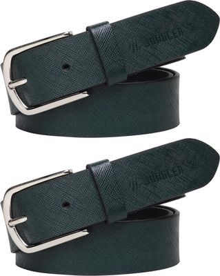 Jungler Men Evening, Party, Formal, Casual Green, Green Genuine Leather Belt