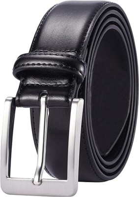 AZIBO Men Casual, Evening, Formal, Party Black Artificial Leather Belt