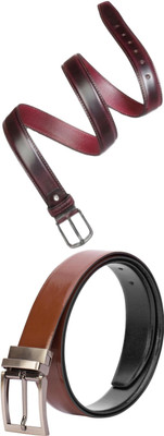 Jungler Men Evening, Party, Formal, Casual Brown, Brown, Black Genuine Leather Belt