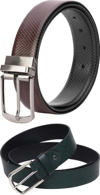 Jungler Men Evening, Party, Formal, Casual Brown, Black, Green Genuine Leather Belt