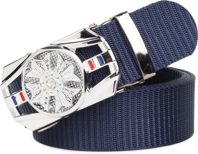 LOOPA Men Casual, Formal, Evening Blue Nylon Belt