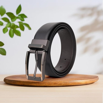 Micron Men Casual, Formal, Party, Evening Black Genuine Leather Reversible Belt