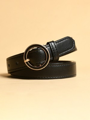 Dressberry Women Formal Black Artificial Leather Belt