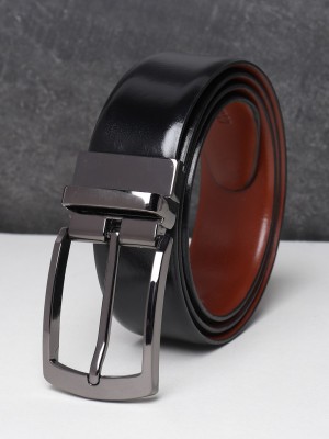 Teakwood Leathers Men Formal Black Genuine Leather Reversible Belt