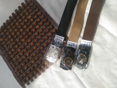 kiaaz Men Black, Brown Nylon Belt