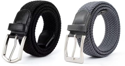 ZACHARIAS Men & Women Casual Black, Grey Fabric, Nylon Belt