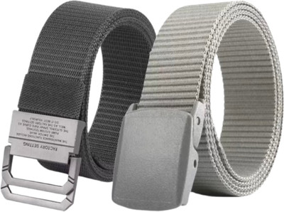 Niddleman Men & Women Casual, Formal Grey Nylon Belt
