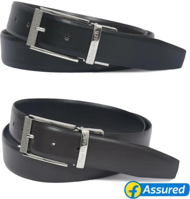 Top Notch Men Casual, Formal, Evening, Party Black Genuine Leather Reversible Belt