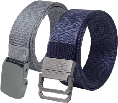 ZaF Men Casual, Formal Grey, Blue Nylon Belt