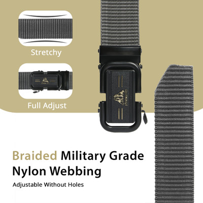 LYVI Men Casual Grey Nylon Belt