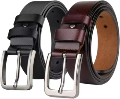 MAINBAZAR Men Casual, Evening, Formal, Party Black, Brown Texas Leatherite Belt
