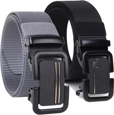 ROVERSOLE Men Casual, Evening, Party Black, Grey Nylon Belt