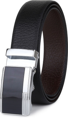 LOOPA Men Formal, Casual, Evening, Party Black Genuine Leather Reversible Belt