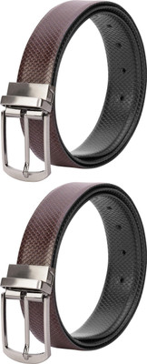 Jungler Men Evening, Party, Formal, Casual Brown, Black, Brown, Black Genuine Leather Belt